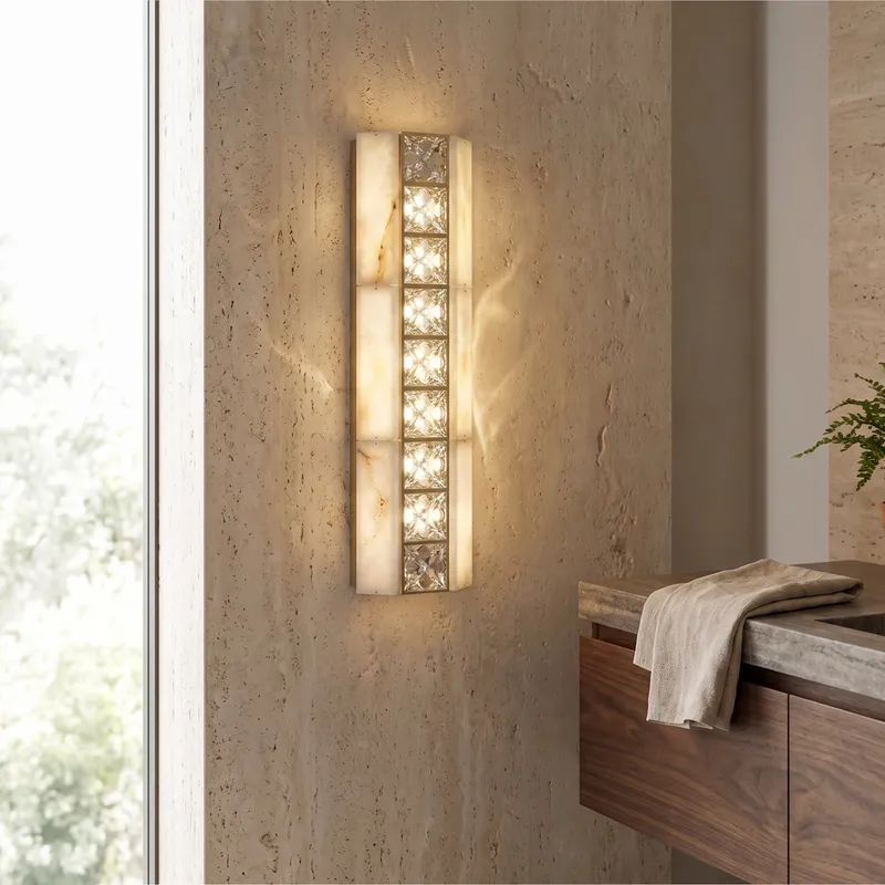 MOD Lighting Seraphine · Crystal and Alabaster Wall Sconce — Warm White (3000K)