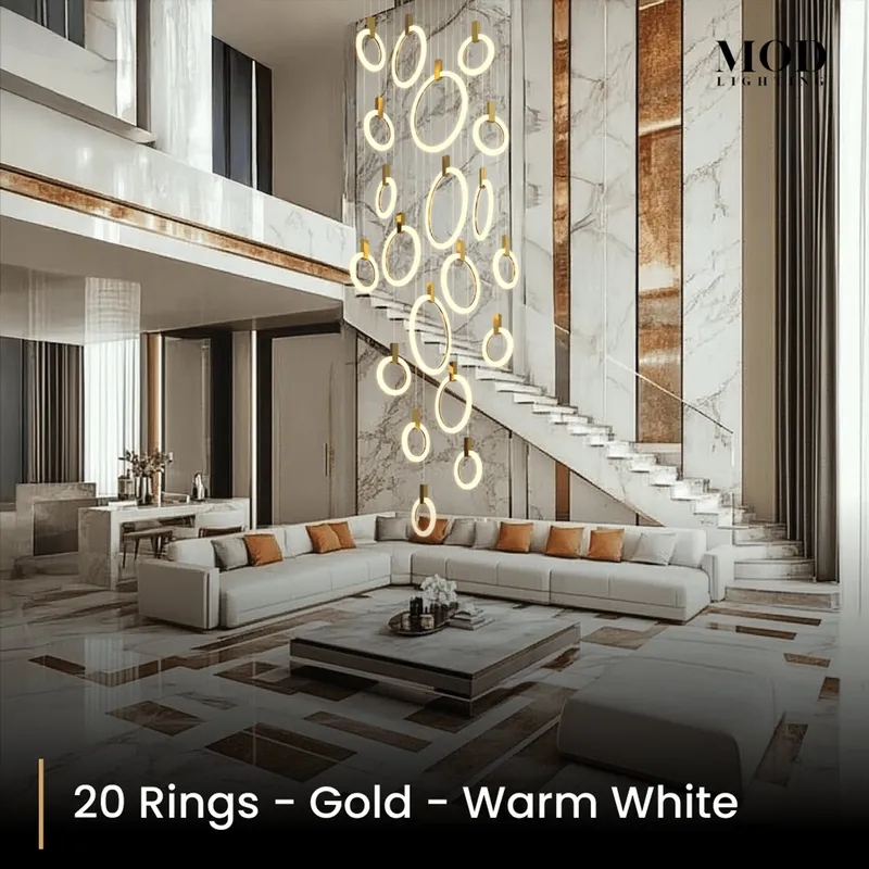 MOD Lighting Skyla — Gold / 20 Rings / Warm White (3000K)