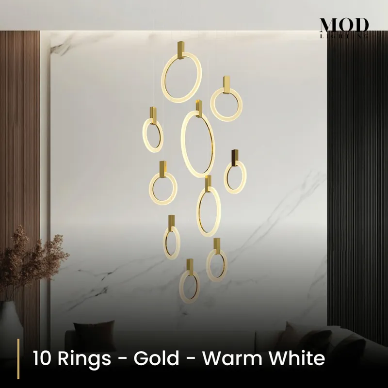 MOD Lighting Skyla — Gold / 10 Rings / Warm White (3000K)