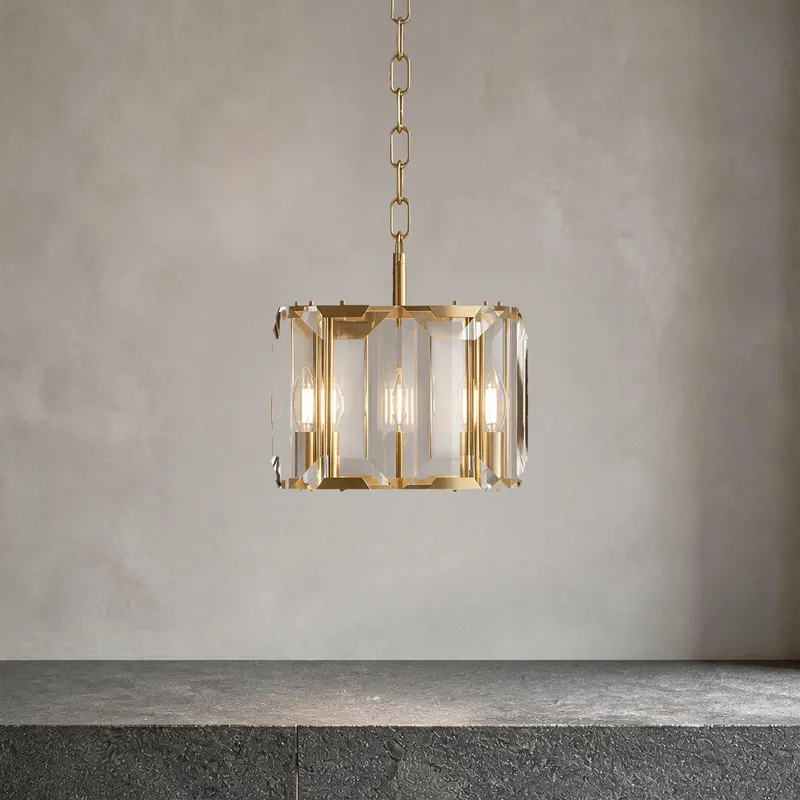 MOD Lighting Solara Mini Pendant — Brushed Gold / Square / Warm White (3000K)