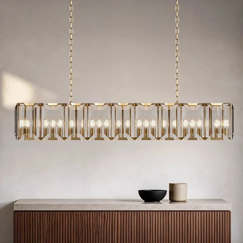 MOD Lighting Solara Pendant — Brushed Gold / 56" / Warm White (3000K)