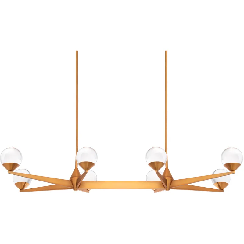 Double Bubble 8 Light 43.88 inch Aged Brass Linear Chandelier Ceiling Light