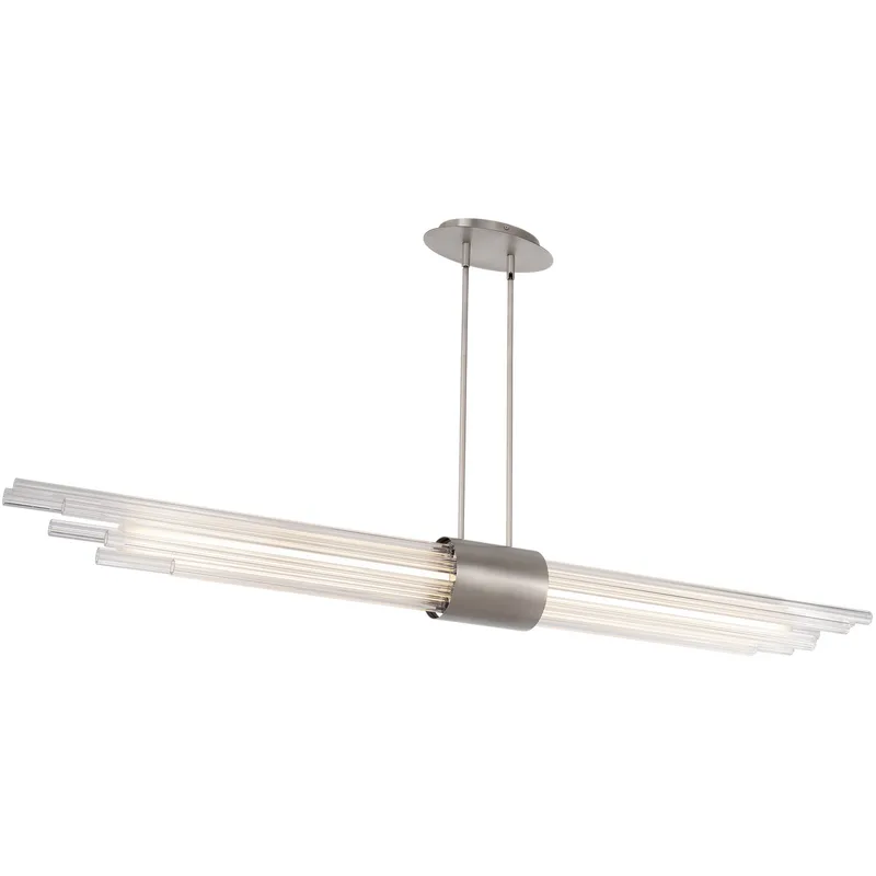 Luzerne 1 Light 56 inch Brushed Nickel Linear Pendant Ceiling Light