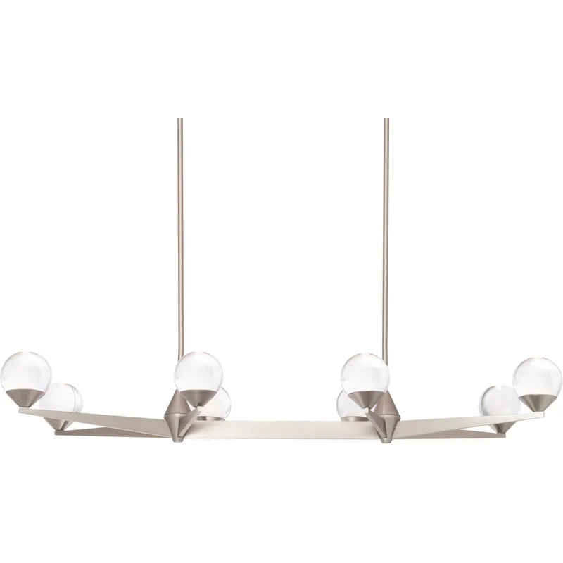 Double Bubble 8 Light 43.88 inch Satin Nickel Linear Chandelier Ceiling Light