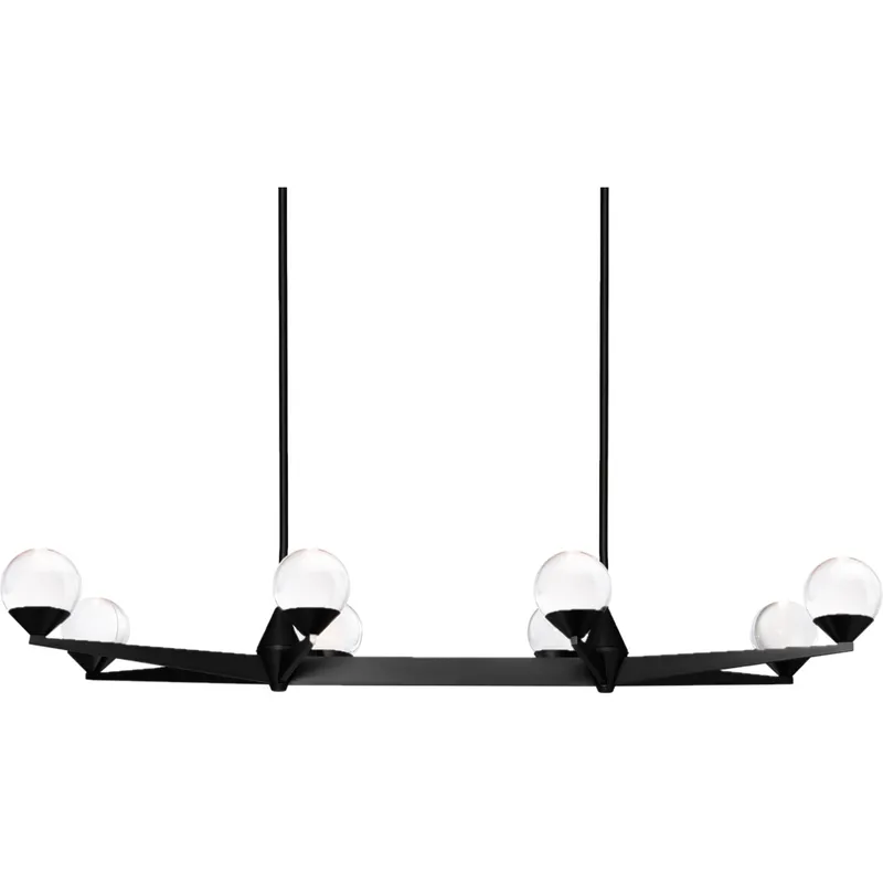 Double Bubble 8 Light 43.88 inch Black Linear Chandelier Ceiling Light