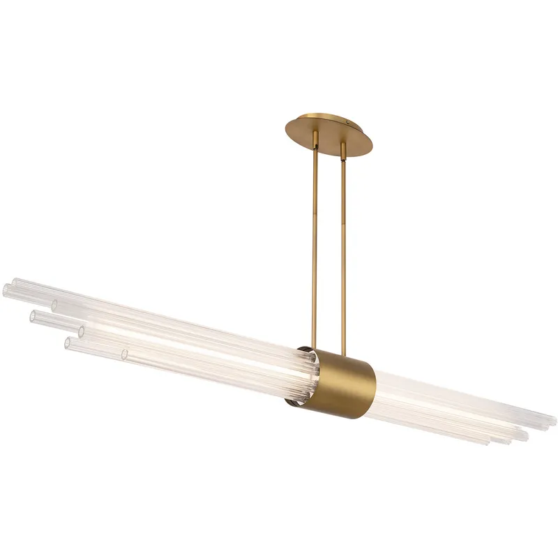 Luzerne 1 Light 56 inch Aged Brass Linear Pendant Ceiling Light
