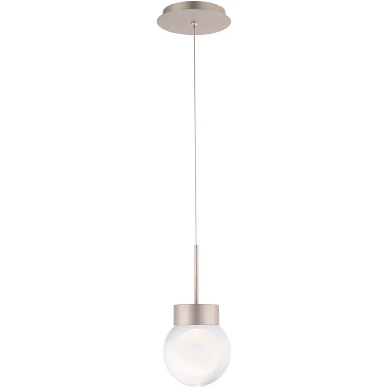 Double Bubble LED 5.13 inch Satin Nickel Pendant Ceiling Light in false