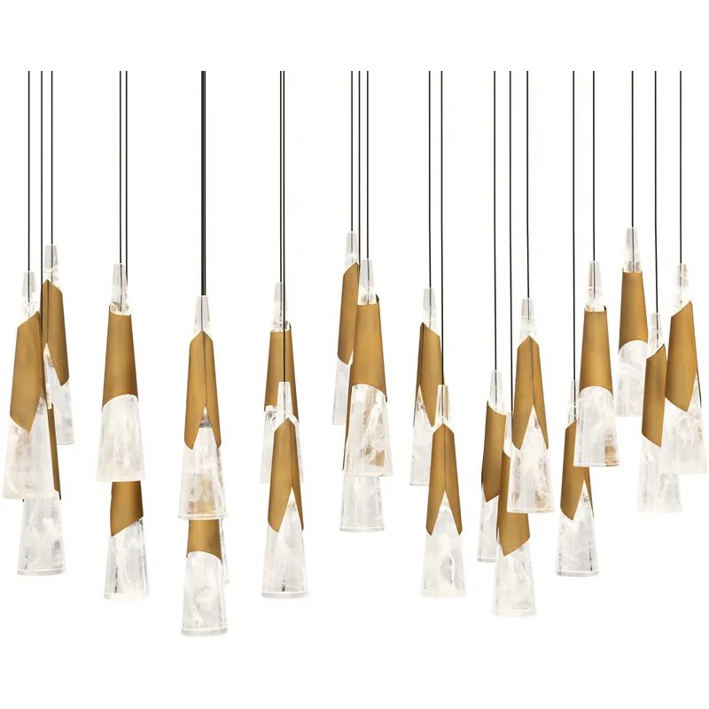 Kilt 23 Light 12 inch Aged Brass Multi-Light Pendant Ceiling Light