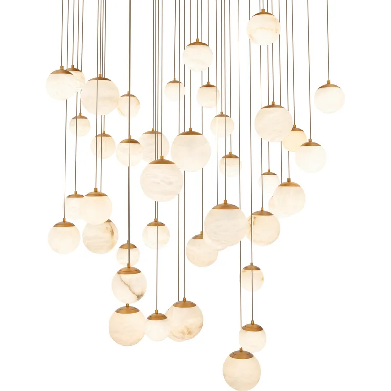 Pisces 41 Light 36 inch Aged Brass Pendant Ceiling Light