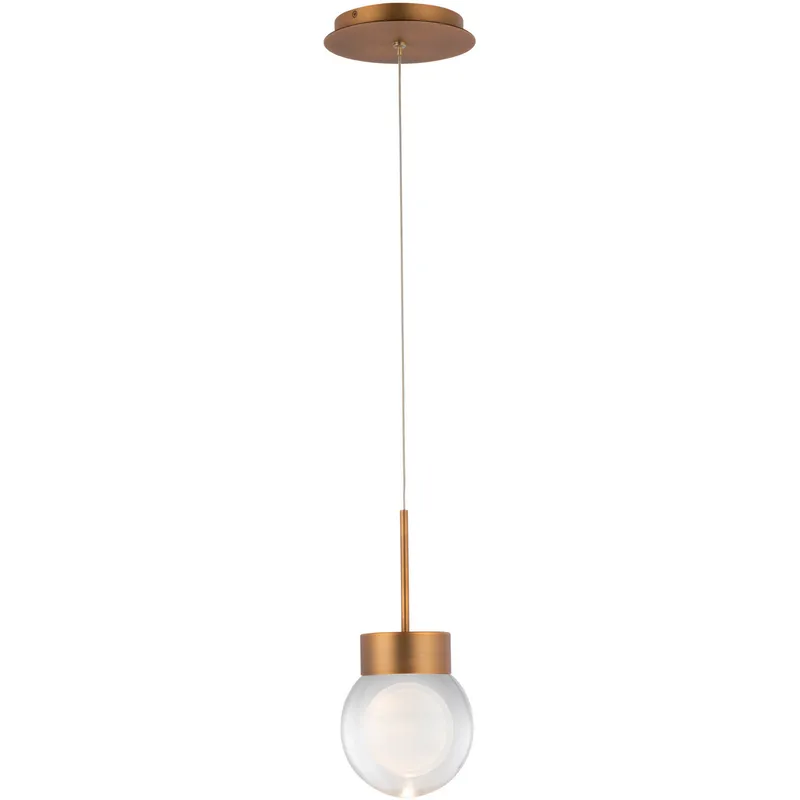 Double Bubble LED 5.13 inch Aged Brass Pendant Ceiling Light in false