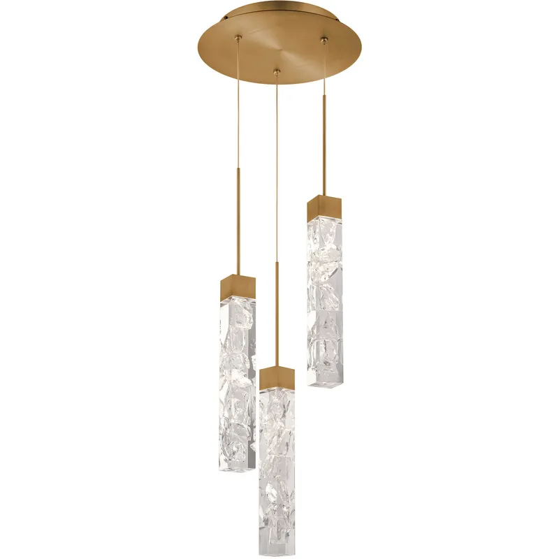 Minx 3 Light 12 inch Aged Brass Multi-Light Pendant Ceiling Light