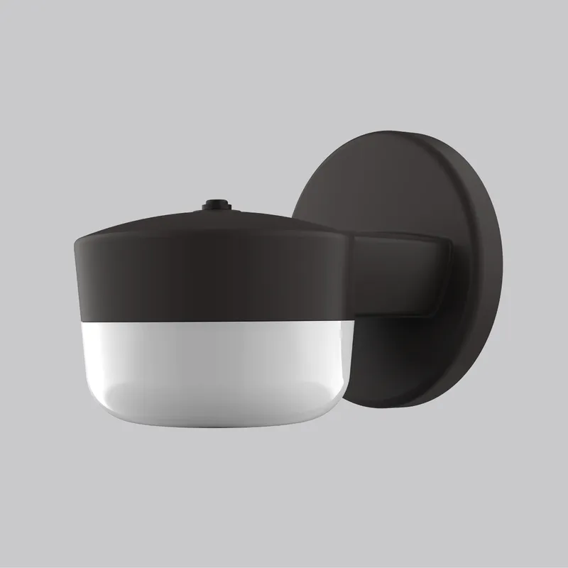 Morelux 9.5-Watt Bronze Outdoor Integrated LED Architectural Entry and Patio Wall Pack Light, Dusk to Dawn Bronze