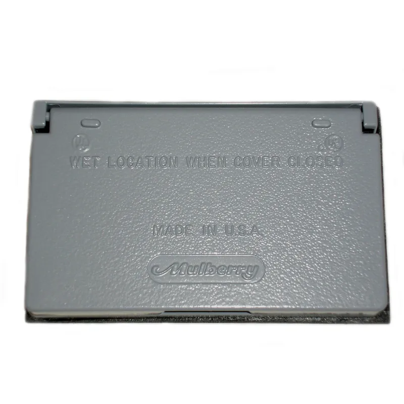 Weatherproof Cover, 1 Gang, GFCI Type, Horizontal Mount, Aluminum, Gray