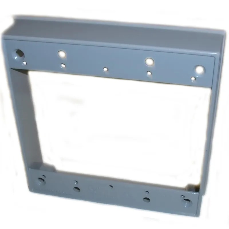 Weatherproof Box Extension, 2 Gang, 1" Deep, Aluminum, Gray