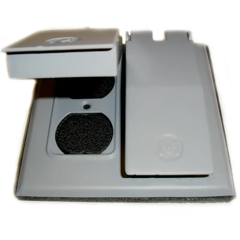 Weatherproof Cover, 2 Gang, Duplex Type, Aluminum, Gray