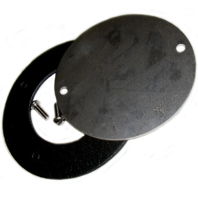 Weatherproof Round Cover, 4" Diameter, Blank Type, Aluminum, Gray