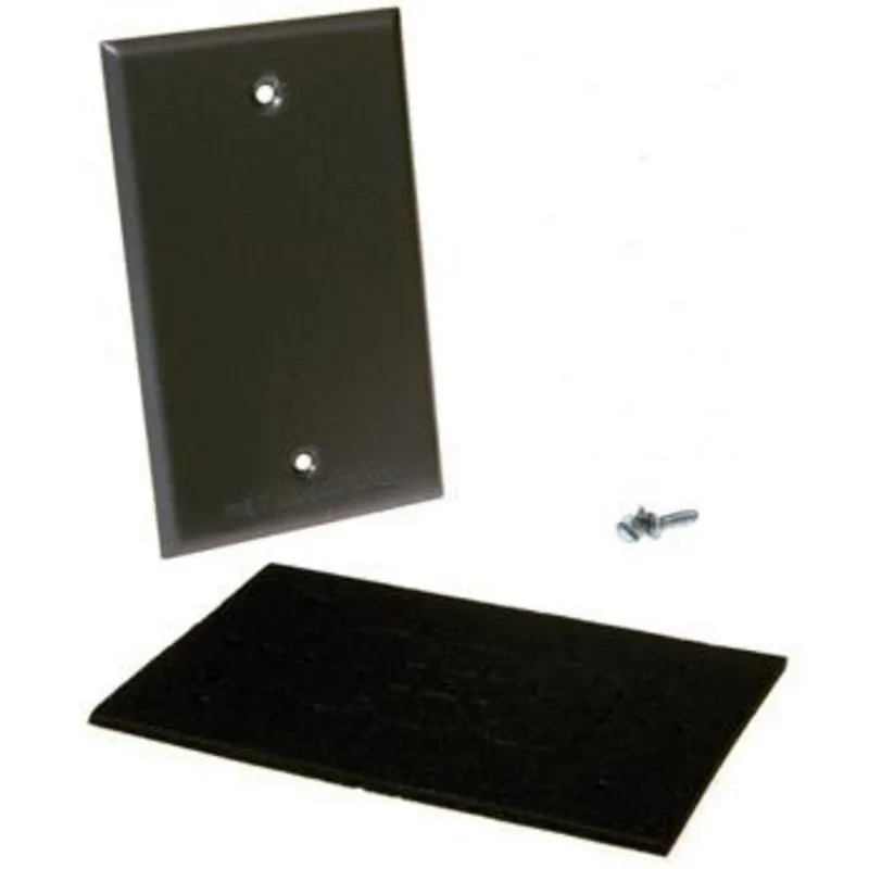 Weatherproof Cover, 1 Gang, Blank Type, Aluminum, Gray