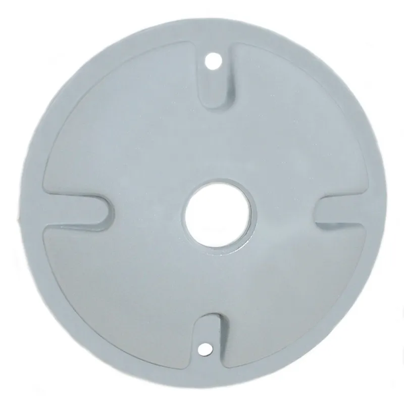 Weatherproof Round Cover, 4" Diameter, (1) 1/2" Outlets, Zinc Die Cast, Gray