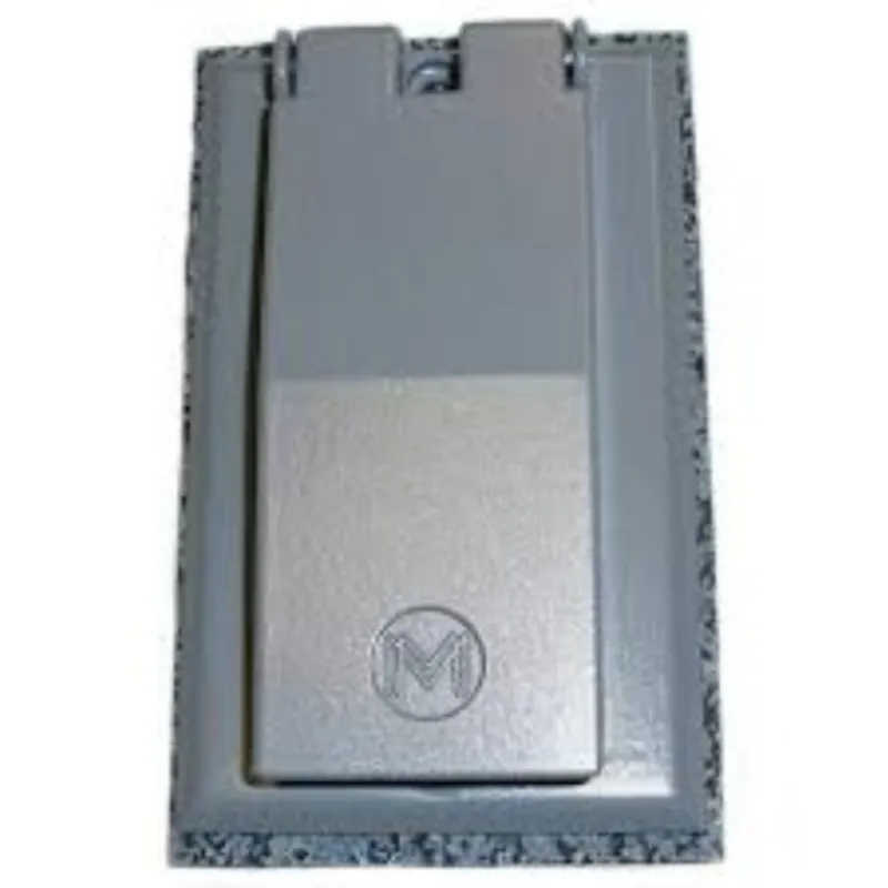 Weatherproof Cover, 1 Gang, GFCI/Decorator Type, Vertical Mount, Aluminum, Gray