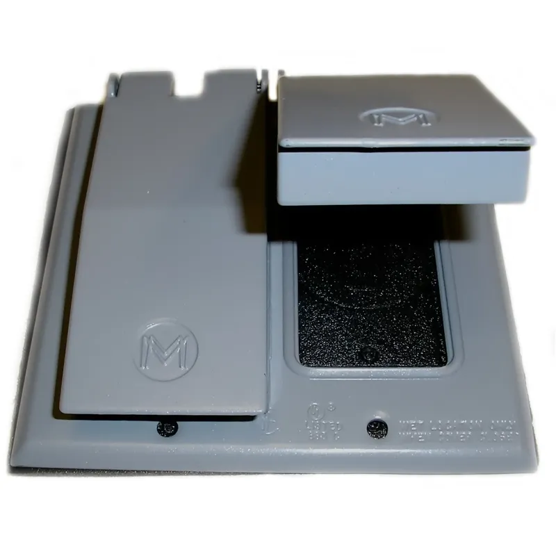 Weatherproof Cover, 2 Gang, GFCI Type, Aluminum, Gray