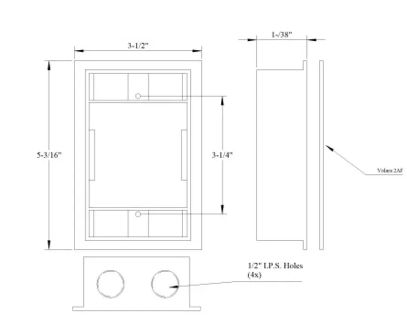 Weatherproof Box Extension, 1 Gang, (4) 1/2" Outlets, 1" Deep, Flange Type, Aluminum