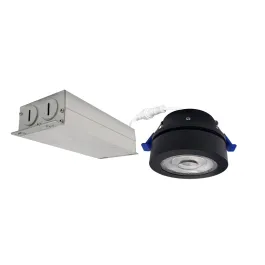 Nora Lighting 4" M-Wave Can-less Adjustable LED Downlight - 14W - 1,250 Lumens - 2700K - 90° Tilt - 120V - Black