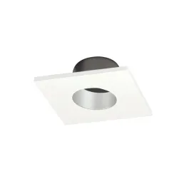 Nora Lighting 1" Iolite Can-less Square Downlight Trim - Haze Reflector / White Flange