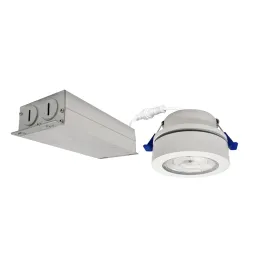 Nora Lighting 4" M-Wave Can-less Adjustable LED Downlight - 14W - 1,250 Lumens - 2700K - 90° Tilt - 120V - Matte Powder White