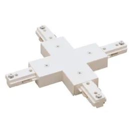 Nora Lighting Two-Circuit Track System X-Connector - White