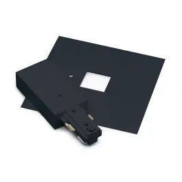 Nora Lighting One-Circuit Track System Live End Feed w/ Cover - Black