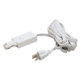 Nora Lighting One-Circuit Track System Live End Feed w/ Cord and Plug - White