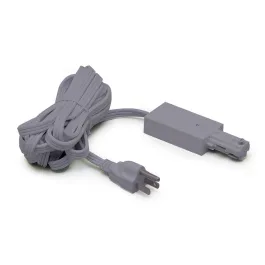 Nora Lighting One-Circuit Track System Live End Feed w/ Cord and Plug - Silver