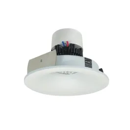 Nora Lighting 4" Pearl LED Retrofit Downlight - Round Bullnose - 800 Lumens - Dim to Warm - Matte Powder White