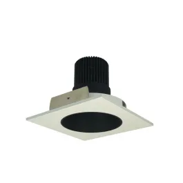 Nora Lighting 4" Iolite LED Downlight - Square Deep Reflector w/ Round Aperture - 800 Lumens - Comfort Dim - Black / White