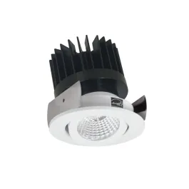 Nora Lighting 2" Iolite LED Downlight - Round Adjustable Gimbal - 1500 / 2000 / 2500 Lumens - 4000K - Matte Powder White