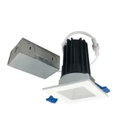 Nora Lighting 2" M2 Square LED Downlight - 850 Lumens - 10W - 2700K - 120V - Matte Powder White