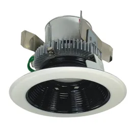 Nora Lighting 4" 12W Cobalt Round LED Retrofit Downlight - Dimmable - 2700K - 750 Lumens - 120V - White Trim / Black Reflector