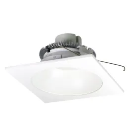 Nora Lighting 6" 12W Cobalt Square LED Retrofit Downlight - 4000K - 1,000 Lumens - 120V - Matte Powder White Trim / Round Reflector