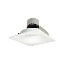 Nora Lighting 4" Pearl LED Retrofit Downlight - Square Bullnose - 950 Lumens - Dim to Warm - Matte Powder White