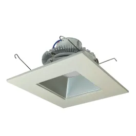 Nora Lighting 6" Cobalt Click Square LED Retrofit Downlight - Dim to Warm - Haze / White - 750 Lumens - 120V