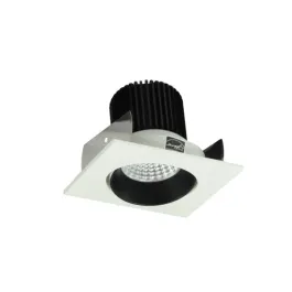 Nora Lighting 2" Iolite LED Downlight - Square Adjustable Cone - 800 Lumens - Comfort Dim - Black / White