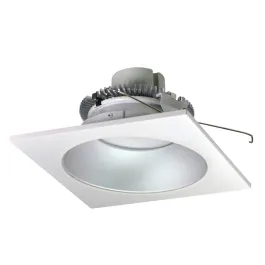 Nora Lighting 6" 12W Cobalt Square LED Retrofit Downlight - 2700K - 1,000 Lumens - 120V - White Trim / Haze Round Reflector