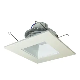 Nora Lighting 6" Cobalt Click Square LED Retrofit Downlight - Dim to Warm - Matte Powder White - 750 Lumens - 120V
