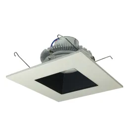 Nora Lighting 6" 12W Cobalt Square LED Retrofit Downlight - 3500K - 1,000 Lumens - 120V - White Trim / Black Square Reflector