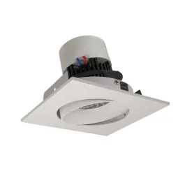 Nora Lighting 4" Pearl LED Retrofit Downlight - Square Adjustable Cone - 950 Lumens - Dim to Warm - White