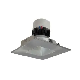 Nora Lighting 4" Pearl LED Retrofit Downlight - Square Deep Regressed - 850 Lumens - Dim to Warm - Haze / Natural Metal