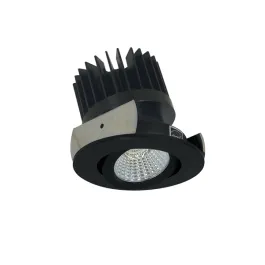 Nora Lighting 2" Iolite LED Downlight - Round Adjustable Gimbal - 1500 / 2000 / 2500 Lumens - 2700K - Black