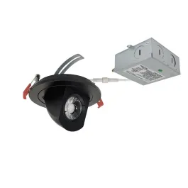 Nora Lighting 4" 12W M4 Elbow Gimbal LED Downlight - 3000K - 950 Lumens - 120V - Matte Black