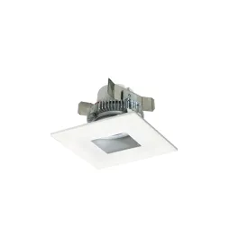Nora Lighting 4" Cobalt Click Square LED Retrofit Downlight - Pinhole - Dim to Warm - Matte Powder White - 750 Lumens - 120V