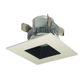 Nora Lighting 4" 12W Cobalt Square LED Retrofit Downlight - Dimmable - 3000K - 750 Lumens - 120V - White Trim / Black Reflector